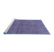 Sideview of Machine Washable Abstract Blue Modern Rug, wshabs1409blu