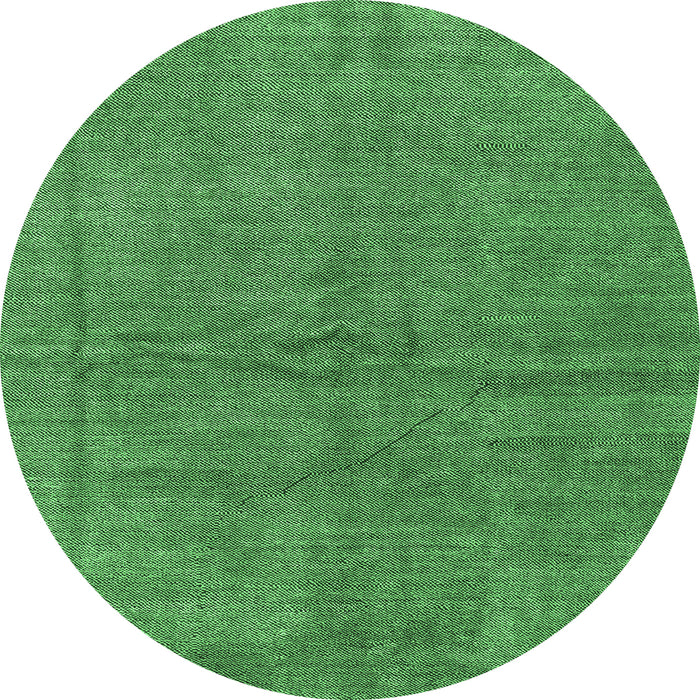 Round Abstract Emerald Green Modern Rug, abs1409emgrn