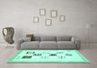 Machine Washable Solid Turquoise Modern Area Rugs in a Living Room,, wshabs140turq