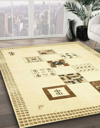 Abstract Metallic Gold Solid Rug, abs140