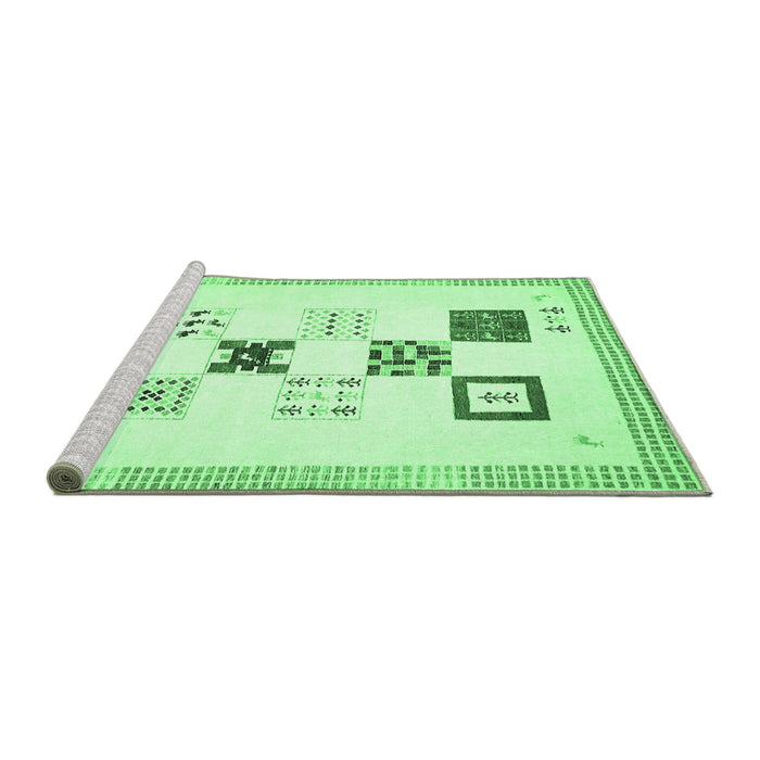 Sideview of Machine Washable Solid Emerald Green Modern Area Rugs, wshabs140emgrn