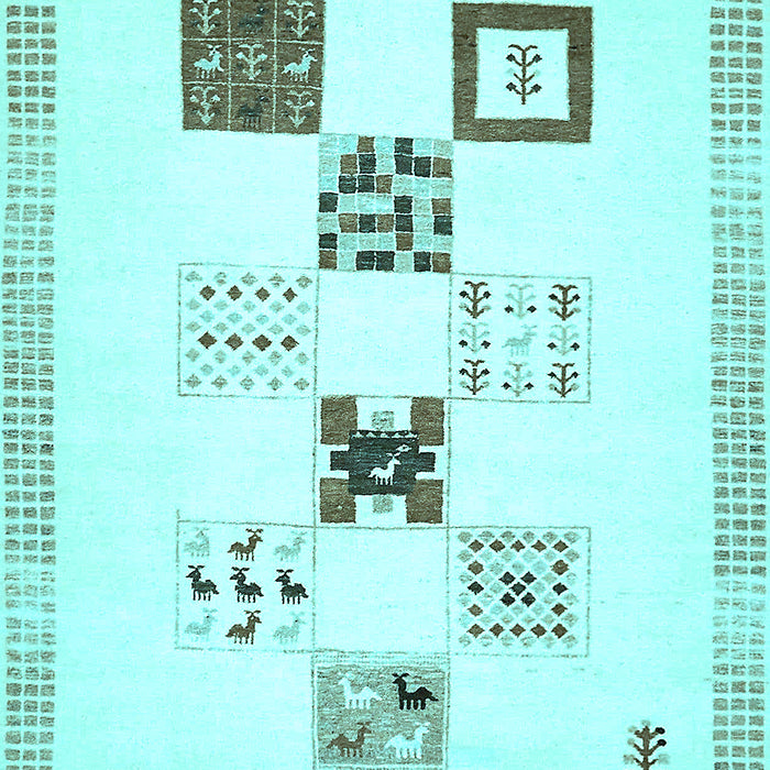 Machine Washable Solid Light Blue Modern Rug, wshabs140lblu