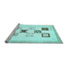 Sideview of Machine Washable Solid Light Blue Modern Rug, wshabs140lblu