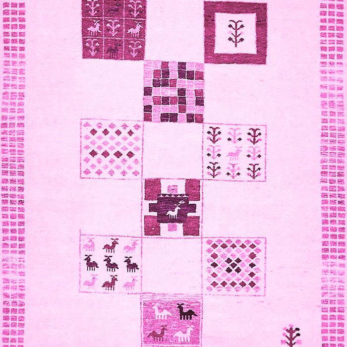 Machine Washable Solid Pink Modern Rug, wshabs140pnk