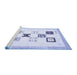 Sideview of Machine Washable Solid Blue Modern Rug, wshabs140blu