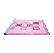 Sideview of Machine Washable Solid Pink Modern Rug, wshabs140pnk