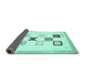 Sideview of Solid Turquoise Modern Rug, abs140turq