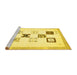 Sideview of Machine Washable Solid Yellow Modern Rug, wshabs140yw