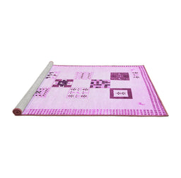 Sideview of Machine Washable Solid Purple Modern Area Rugs, wshabs140pur