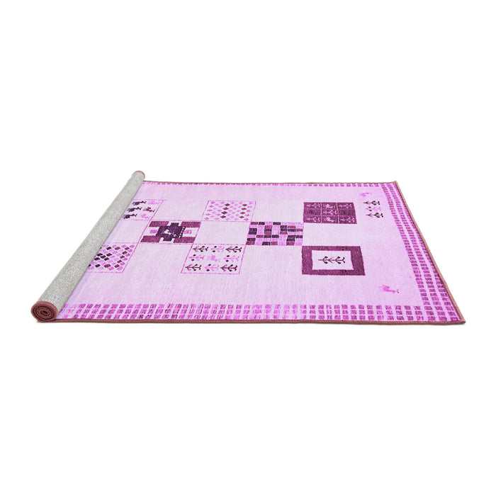 Sideview of Machine Washable Solid Purple Modern Area Rugs, wshabs140pur