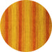 Round Abstract Yellow Modern Rug, abs1410yw