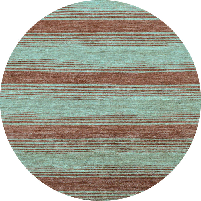 Round Abstract Light Blue Modern Rug, abs1410lblu