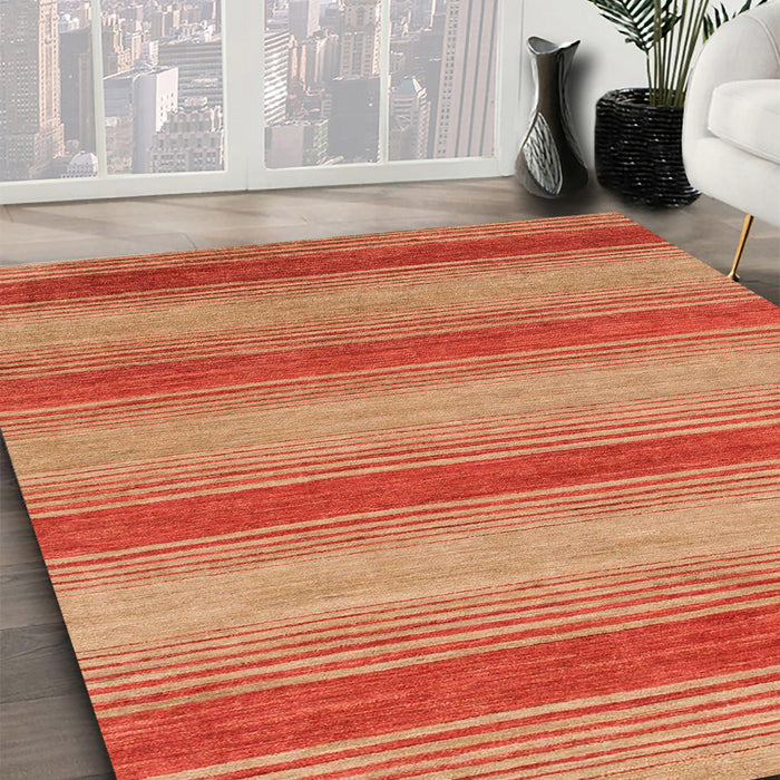 Machine Washable Abstract Mango Orange Rug in a Family Room, wshabs1410