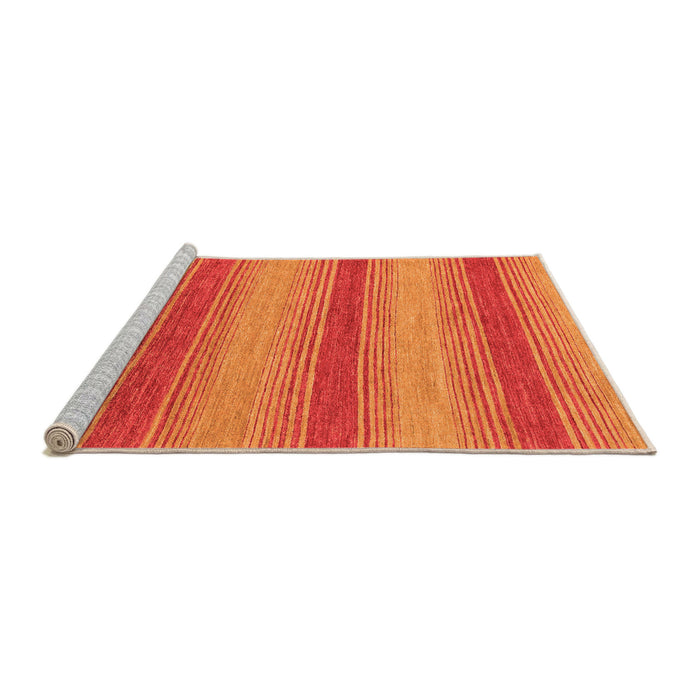 Sideview of Machine Washable Abstract Orange Modern Area Rugs, wshabs1410org