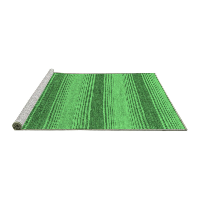Sideview of Machine Washable Abstract Emerald Green Modern Area Rugs, wshabs1410emgrn