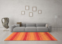 Machine Washable Abstract Orange Modern Rug, wshabs1410org