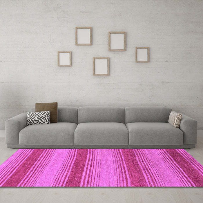 Machine Washable Abstract Purple Modern Area Rugs in a Living Room, wshabs1410pur