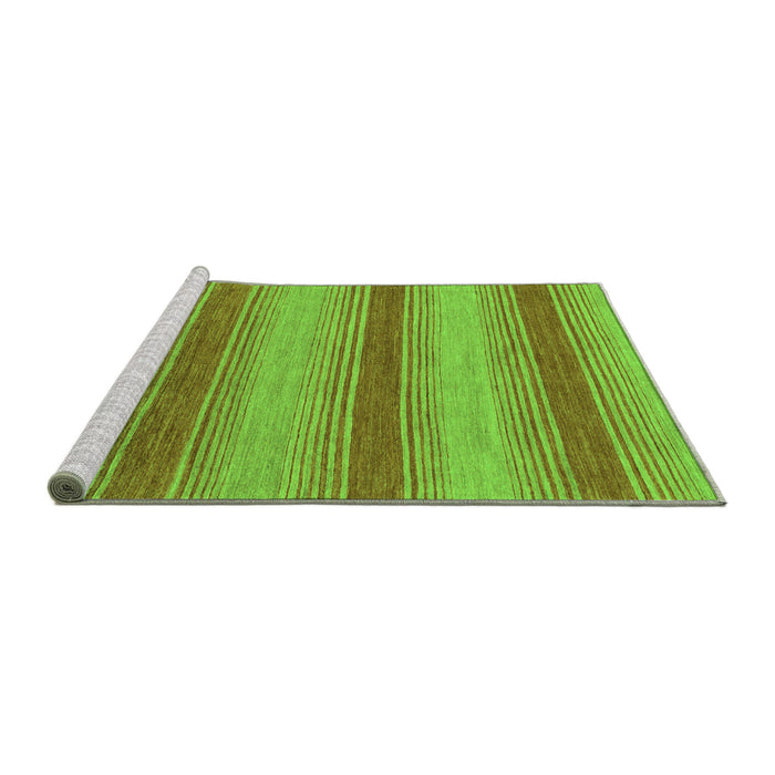 Sideview of Machine Washable Abstract Green Modern Area Rugs, wshabs1410grn