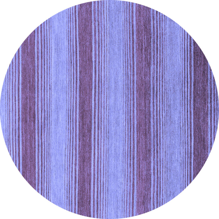 Round Abstract Blue Modern Rug, abs1410blu