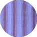 Round Abstract Blue Modern Rug, abs1410blu