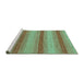 Sideview of Machine Washable Abstract Turquoise Modern Area Rugs, wshabs1410turq