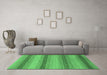 Machine Washable Abstract Emerald Green Modern Area Rugs in a Living Room,, wshabs1410emgrn