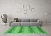 Machine Washable Abstract Emerald Green Modern Rug, wshabs1410emgrn