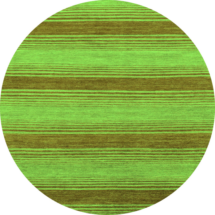 Round Abstract Green Modern Rug, abs1410grn