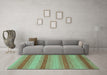 Machine Washable Abstract Turquoise Modern Area Rugs in a Living Room,, wshabs1410turq