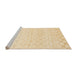 Sideview of Machine Washable Abstract Khaki Gold Rug, wshabs1411