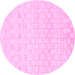 Round Solid Pink Modern Rug, abs1411pnk