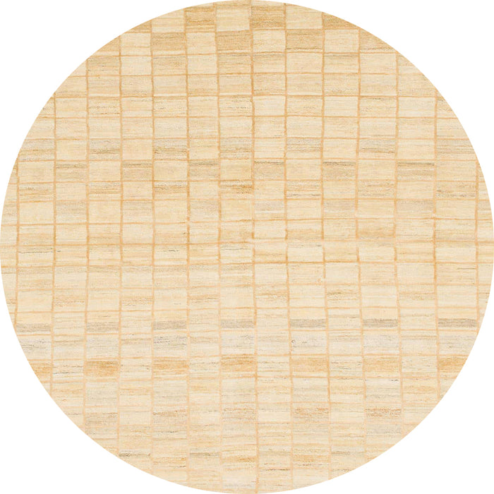 Round Machine Washable Abstract Khaki Gold Rug, wshabs1411
