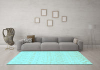 Machine Washable Solid Light Blue Modern Rug, wshabs1411lblu