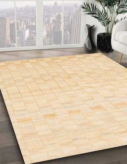 Abstract Khaki Gold Solid Rug in Family Room, abs1411