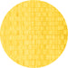 Round Solid Yellow Modern Rug, abs1411yw