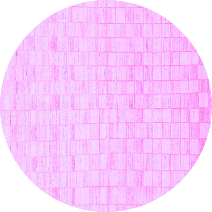 Round Machine Washable Solid Purple Modern Area Rugs, wshabs1411pur