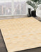 Abstract Khaki Gold Solid Rug in Family Room, abs1411