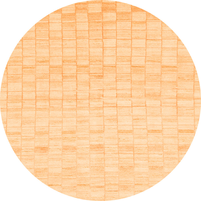 Round Solid Orange Modern Rug, abs1411org
