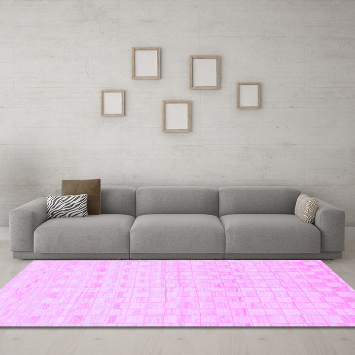 Machine Washable Solid Purple Modern Area Rugs in a Living Room, wshabs1411pur