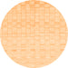 Round Machine Washable Solid Orange Modern Area Rugs, wshabs1411org