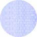 Round Machine Washable Solid Blue Modern Rug, wshabs1411blu