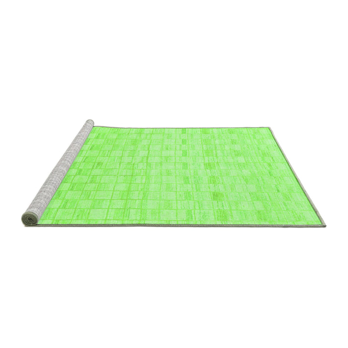 Sideview of Machine Washable Solid Green Modern Area Rugs, wshabs1411grn