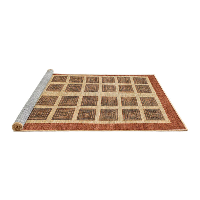Sideview of Machine Washable Abstract Brown Sand Brown Rug, wshabs1412