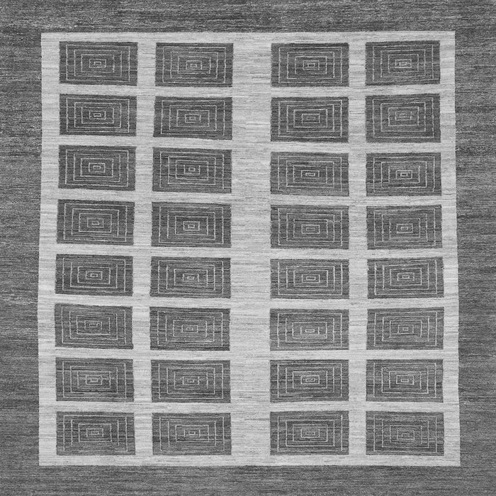 Square Machine Washable Abstract Gray Modern Rug, wshabs1412gry