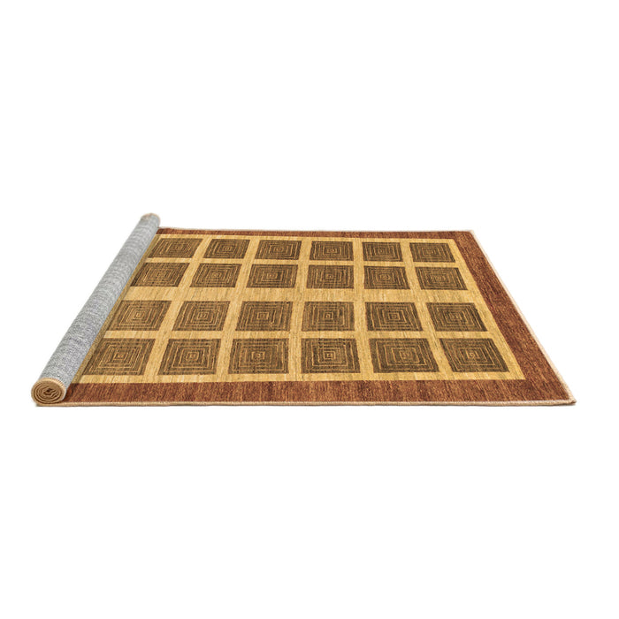 Sideview of Machine Washable Abstract Brown Modern Rug, wshabs1412brn