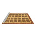 Sideview of Machine Washable Abstract Brown Modern Rug, wshabs1412brn