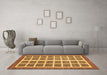 Machine Washable Abstract Brown Modern Rug in a Living Room,, wshabs1412brn