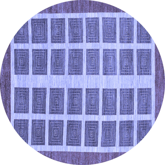 Round Machine Washable Abstract Blue Modern Rug, wshabs1412blu