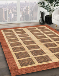 Abstract Brown Sand Brown Modern Rug, abs1412