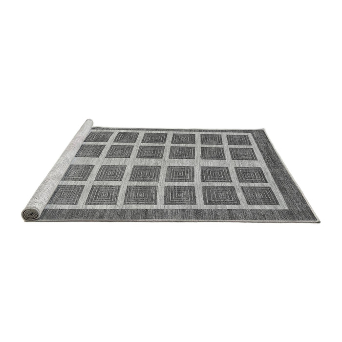 Sideview of Machine Washable Abstract Gray Modern Rug, wshabs1412gry
